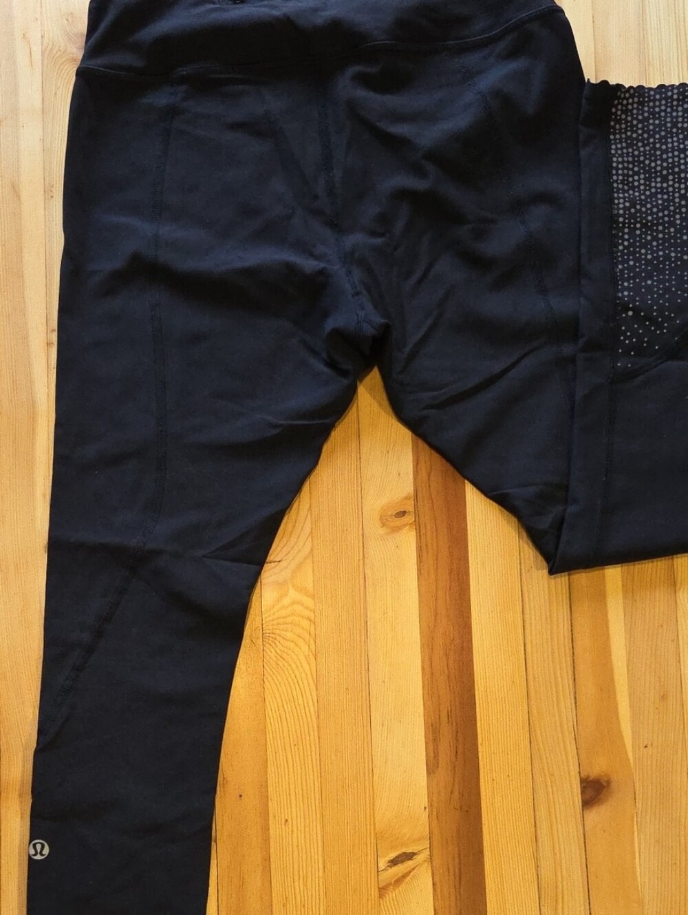 lululemon athletica Black Women's Leggings with Dot-Print Side Panel